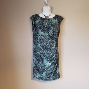 Sage capped sleeve dress